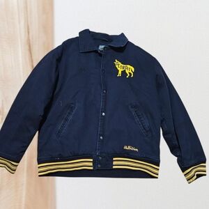 Vintage Stall & Dean Detroit Wolves Negro League Varsity Jacket 3XL Black Gold